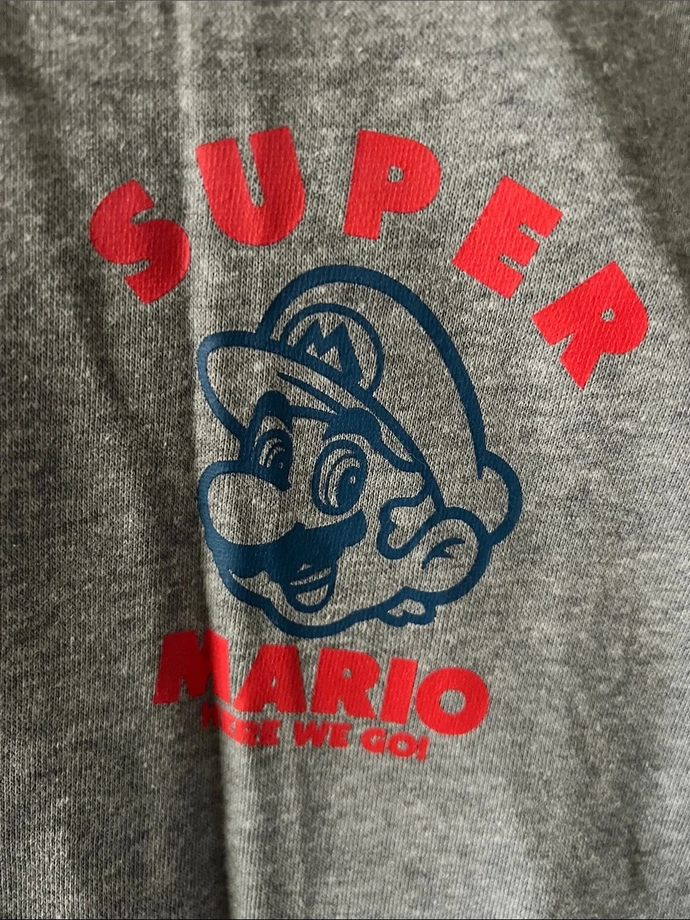 NWT Old Navy Gray Kids Sweatshirt with Red & Blue Super Mario Graphic